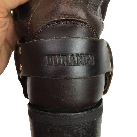 Vintage Durango Mens 11" Harness Western Square Toe Boot Brown Leather Size 9.5E - Picture 10 of 15